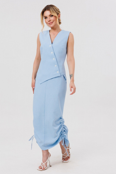 Жилет, юбка Ambera Style 2123 голубой - фото 7