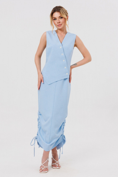 Жилет, юбка Ambera Style 2123 голубой - фото 1