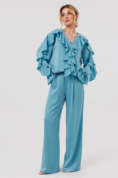 Блуза, брюки Ambera Style 2127 голубой - фото 6