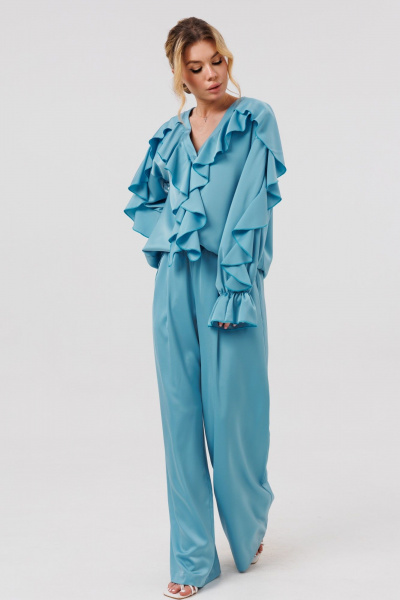 Блуза, брюки Ambera Style 2127 голубой - фото 5