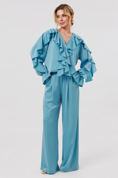 Блуза, брюки Ambera Style 2127 голубой - фото 2