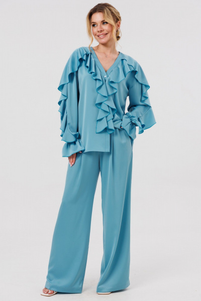 Блуза, брюки Ambera Style 2127 голубой - фото 1