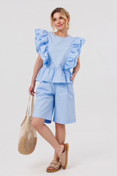 Блуза, шорты Ambera Style 2131 голубой - фото 7