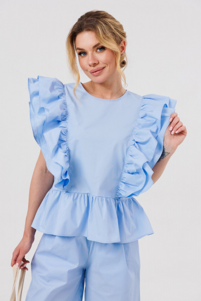 Блуза, шорты Ambera Style 2131 голубой - фото 4