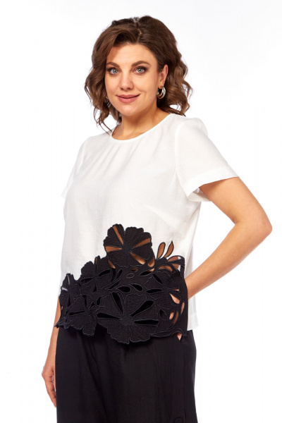 Блуза, брюки Rishelie 989 черно-белый - фото 6