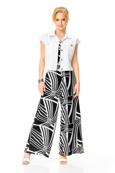 Жилет, комбинезон T&N 7657 черно-белый_дизайн - фото 1