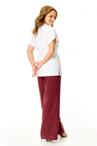 Брюки, жакет T&N 7658 белый-бордо - фото 6