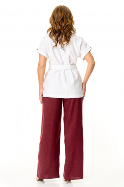 Брюки, жакет T&N 7658 белый-бордо - фото 5