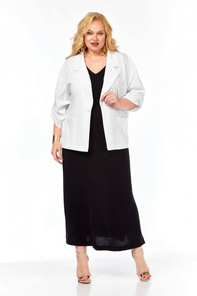 Жакет, платье Ольга Стиль С-937 бело-черный - фото 1