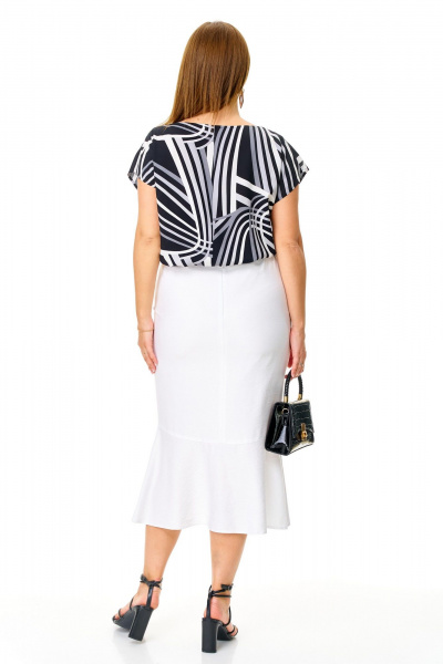 Блуза, юбка T&N 7663 черно-белый_дизайн - фото 8