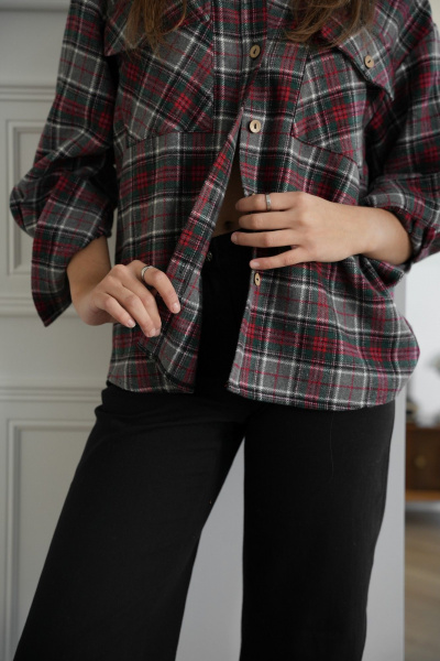 Рубашка SK Brand SK7206 клетка_серый - фото 14