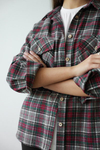 Рубашка SK Brand SK7206 клетка_серый - фото 13