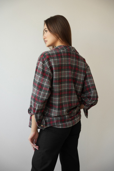 Рубашка SK Brand SK7206 клетка_серый - фото 12