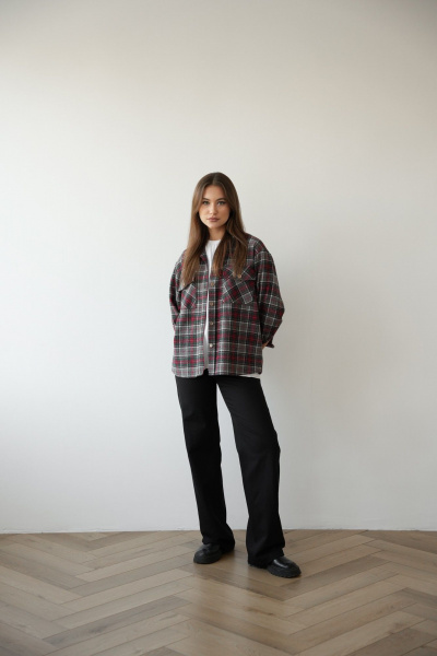 Рубашка SK Brand SK7206 клетка_серый - фото 11