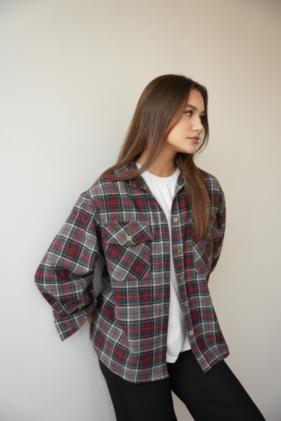 Рубашка SK Brand SK7206 клетка_серый - фото 9