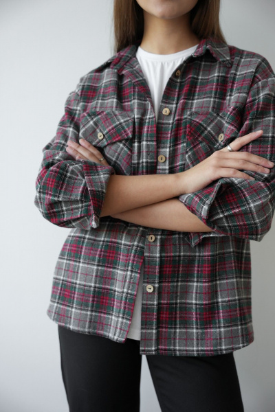 Рубашка SK Brand SK7206 клетка_серый - фото 7