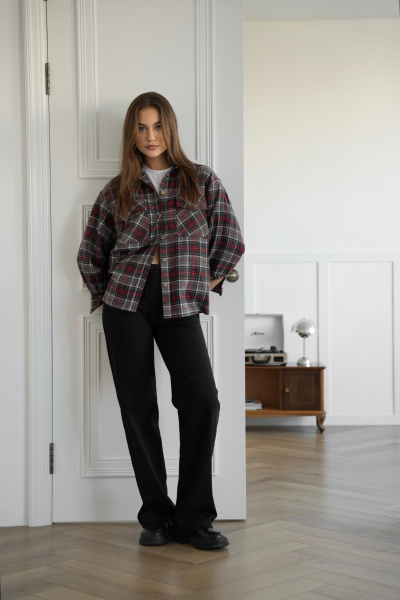 Рубашка SK Brand SK7206 клетка_серый - фото 3