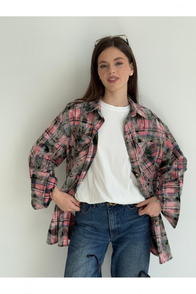 Рубашка SK Brand SK7207 клетка_розовый - фото 5