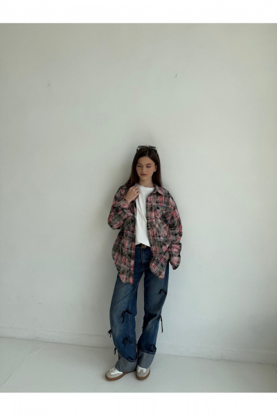 Рубашка SK Brand SK7207 клетка_розовый - фото 2