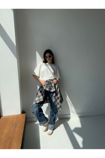 Рубашка SK Brand SK7208 клетка_синий - фото 2