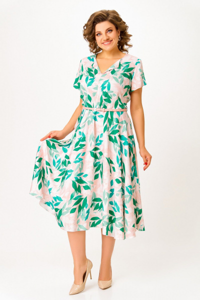 Платье Swallow 858.1 бледно-розовый/листья - фото 3