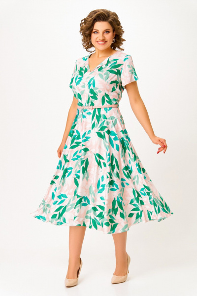 Платье Swallow 858.1 бледно-розовый/листья - фото 2