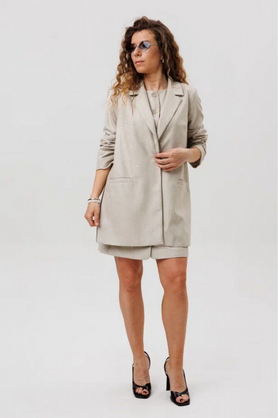 Жакет FAMA 24085-1 песочный - фото 14