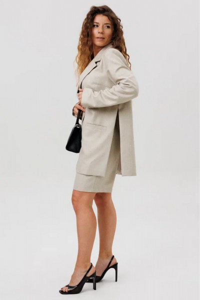 Жакет FAMA 24085-1 песочный - фото 5