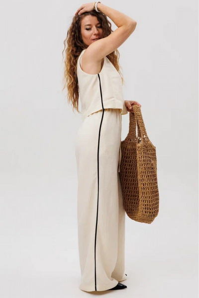 Брюки, топ FAMA 24091 экрю - фото 3