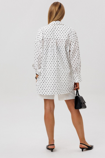 Рубашка FAMA 24101-2 белый горох - фото 12