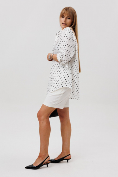 Рубашка FAMA 24101-2 белый горох - фото 10