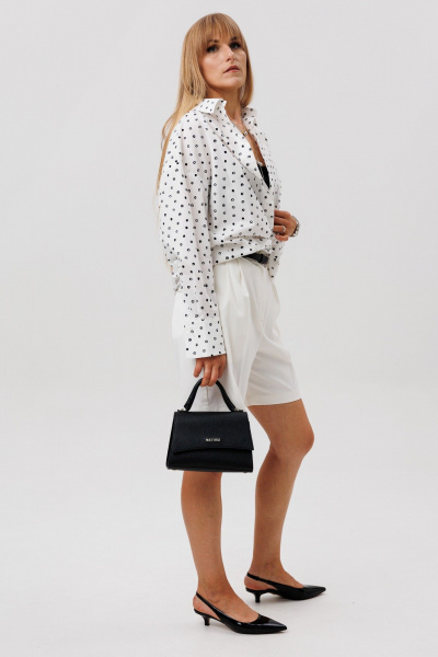 Рубашка FAMA 24101-2 белый горох - фото 9