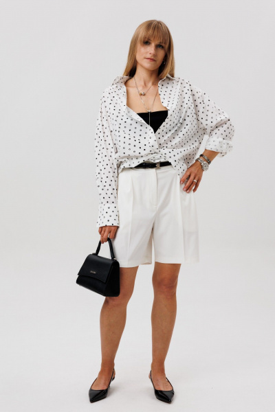 Рубашка FAMA 24101-2 белый горох - фото 8