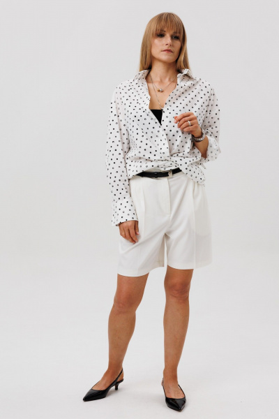 Рубашка FAMA 24101-2 белый горох - фото 6