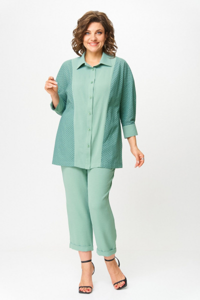 Брюки, рубашка ANASTASIA MAK 1183-А серо-мятный - фото 2