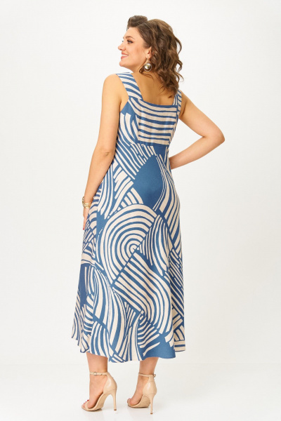 Платье ANASTASIA MAK 1266 синий/молочный - фото 5