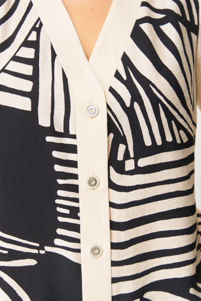 Блуза, брюки ANASTASIA MAK 1267 беж+черный - фото 6