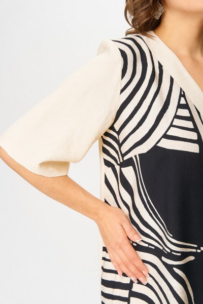 Блуза, брюки ANASTASIA MAK 1267 беж+черный - фото 5