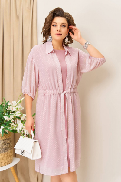 Блуза, платье VOLNA 1424 пудрово-розовый - фото 7