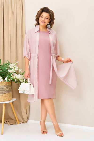 Блуза, платье VOLNA 1424 пудрово-розовый - фото 2