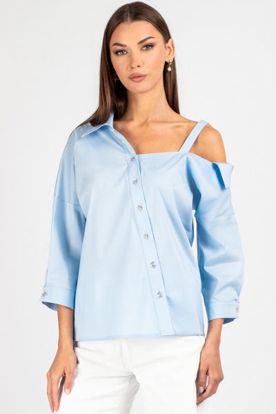 Блуза VIZAVI 726 голубой - фото 5