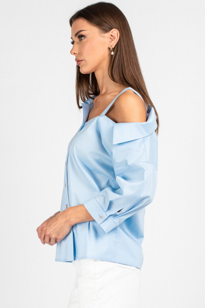 Блуза VIZAVI 726 голубой - фото 4
