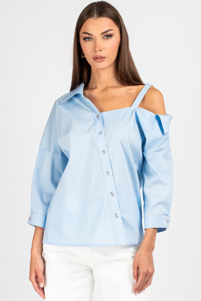 Блуза VIZAVI 726 голубой - фото 3