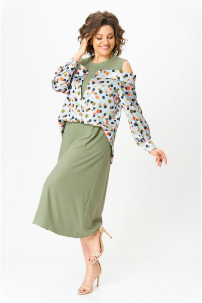 Платье VIA-Mod 651 олива - фото 6