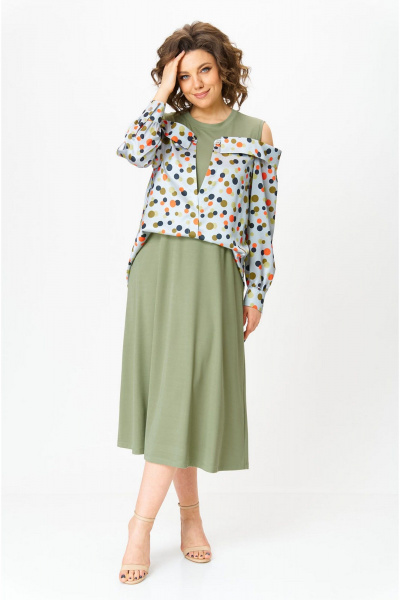 Платье VIA-Mod 651 олива - фото 2
