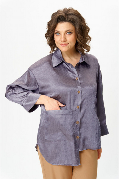 Брюки, рубашка VIA-Mod 640 серо-лавандовый - фото 9