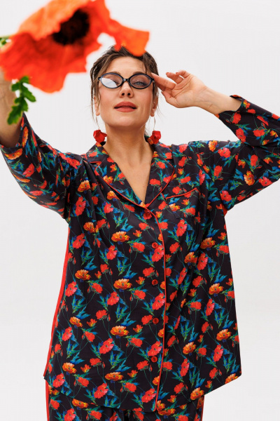 Брюки, рубашка Anelli 1623 багряные_маки - фото 6