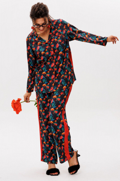 Брюки, рубашка Anelli 1623 багряные_маки - фото 5
