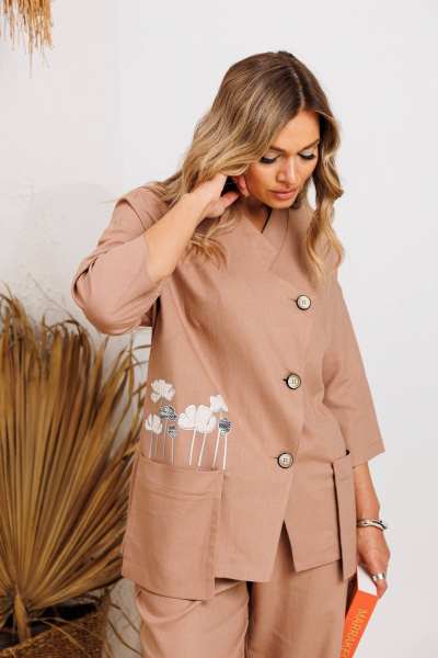 Брюки, жакет Anastasia 1202 кофейный - фото 7