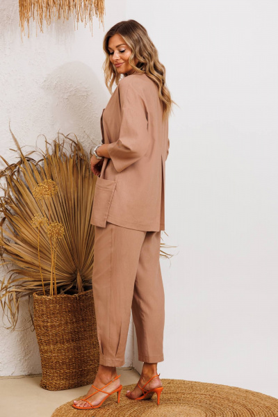 Брюки, жакет Anastasia 1202 кофейный - фото 3